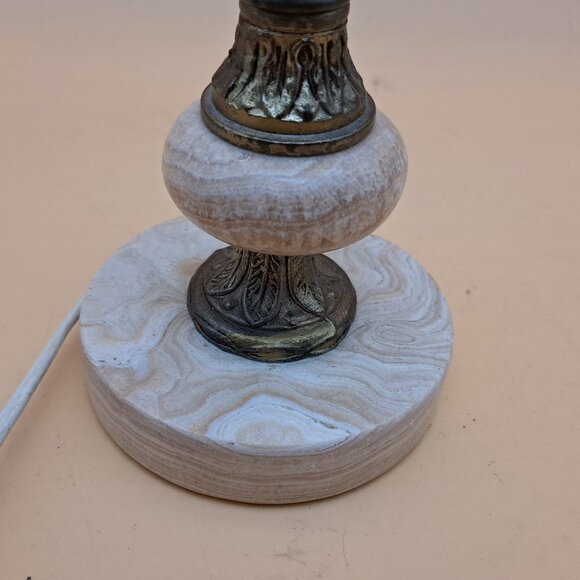 Vintage Brass & Marble Table Lamp - Picture 8 of 11